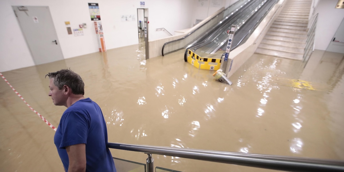 L'allagamento nella stazione di Siena, 18 ottobre 2024 (ANSA, Fabio di Pietro)