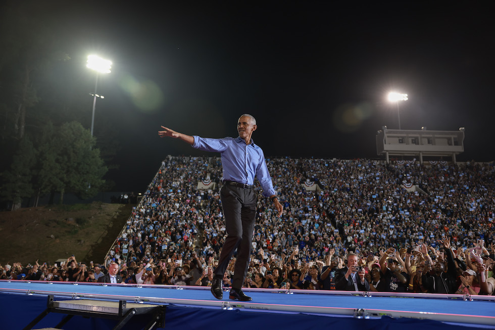 Barack Obama al comizio di Kamala Harris