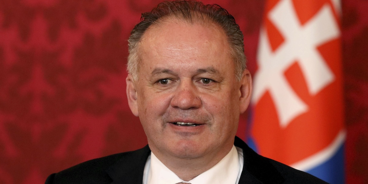 L'ex presidente slovacco, Andrej Kiska, nel 2018 (AP Photo/Ronald Zak)