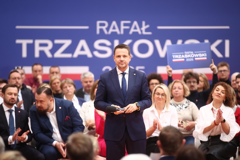 Rafał Trzaskowski durante un evento elettorale a Cracovia, il 16 novembre 