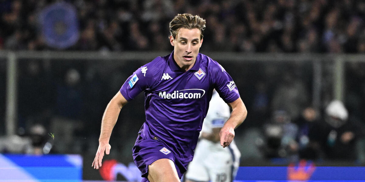 Edoardo Bove durante Fiorentina-Inter, prima del malore (ANSA/Claudio Giovannini)