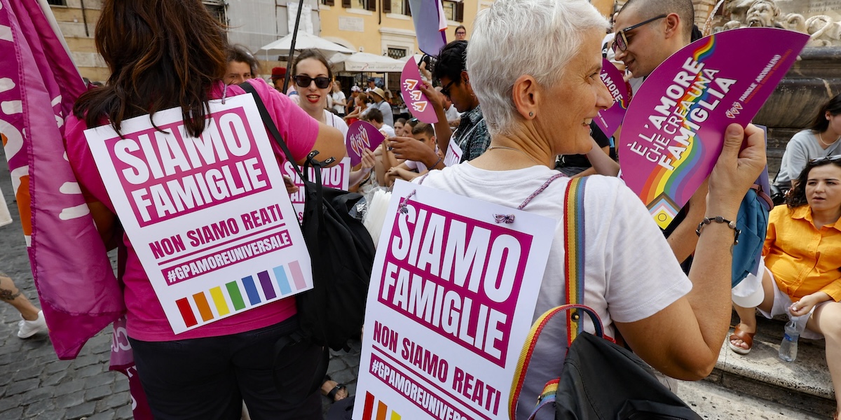 Manifestazione delle famiglie arcobaleno