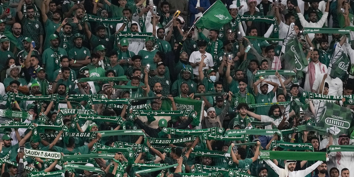 Tifosi dell'Arabia Saudita (AP Photo/Thanassis Stavrakis)