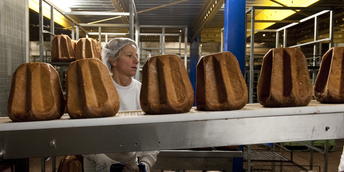 La produzione di pandoro in uno stabilimento dell'azienda Melegatti, Verona, 19 dicembre 2017
(Susan Wright/The New York Times) 