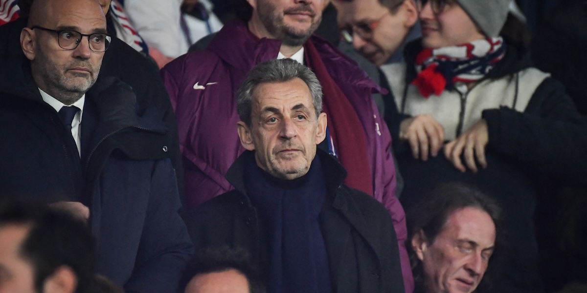 Nicolas Sarkozy allo stadio il 5 dicembre 2024 (Firas Abdullah/ABACAPRESS.COM)