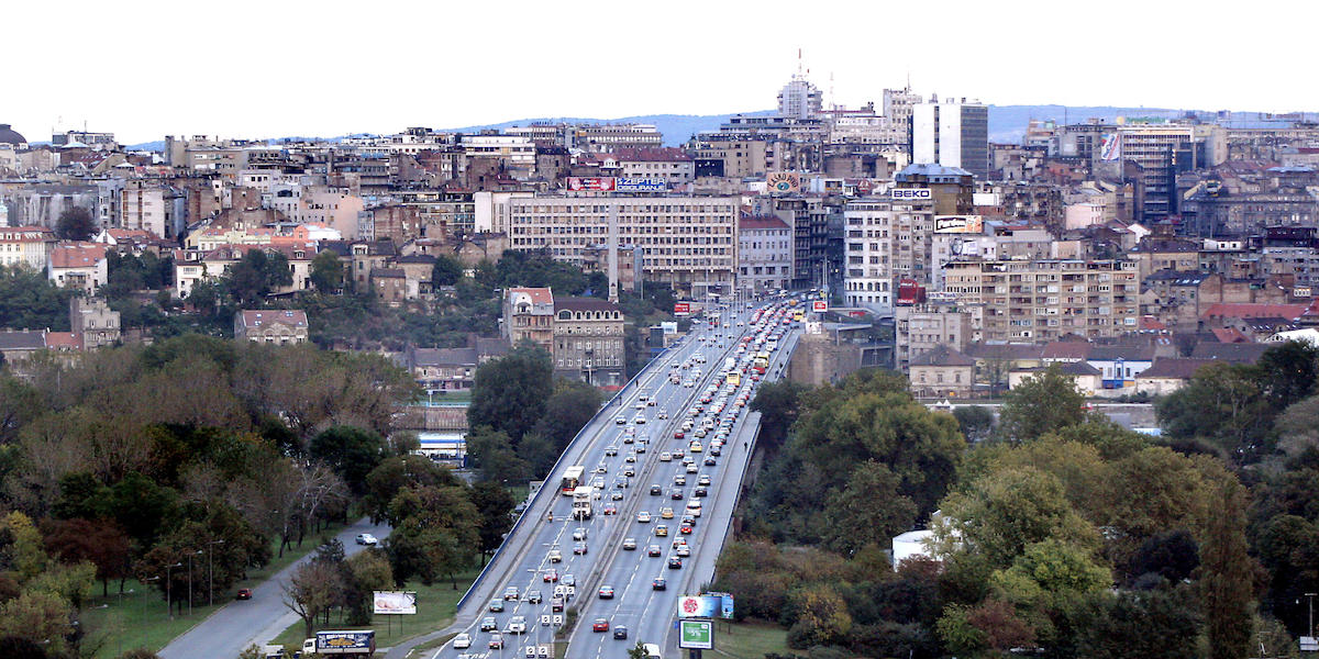 Il traffico verso il centro città, in una foto tratta dal sito del Comune di Belgrado