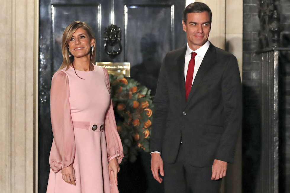 Pedro Sánchez e sua moglie Begoña Gómez a Londra nel 2019