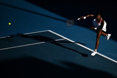 La tennista statunitense Alycia Parks durante la semifinale contro Naomi Osaka, Giappone, del torneo ASB Classic