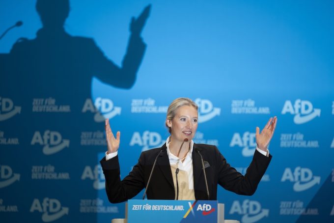 Il discorso di Alice Weidel sul palco, l'11 gennaio 